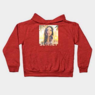 Portrait of Emily at Sunset Kids Hoodie